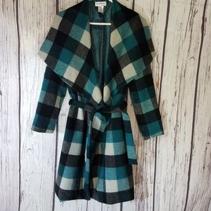 boiled wool crossover coat